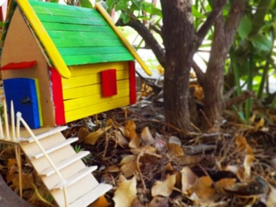 How to make a Popsicle stick House - Easy and Quick Tutorial