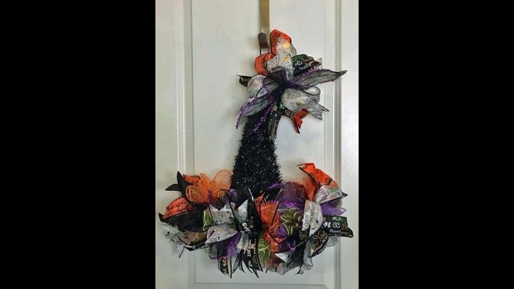 How to make a witch hat for Halloween with all dollar tree items with a Terri bow by hand