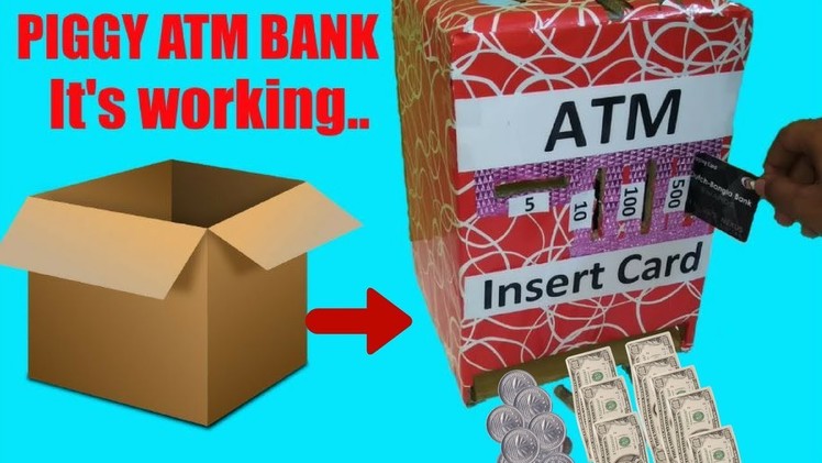 How to Make ATM Piggy Bank at Home | এ টি এম ব্যাংক - DIY Craft for Kids