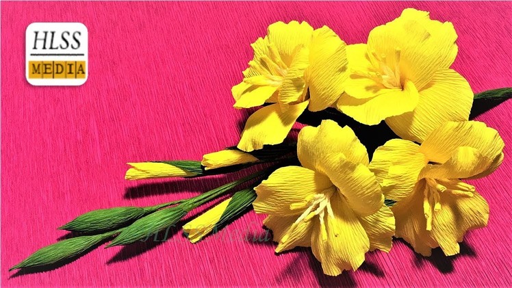 How to make beautiful gladiolus paper flower| gladiolus paper flower decoration
