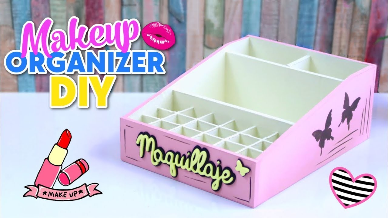 HOW TO MAKE DIY EASY AND USEFUL MAKEUP ORGANIZER MADE WITH CARDBOARD ...