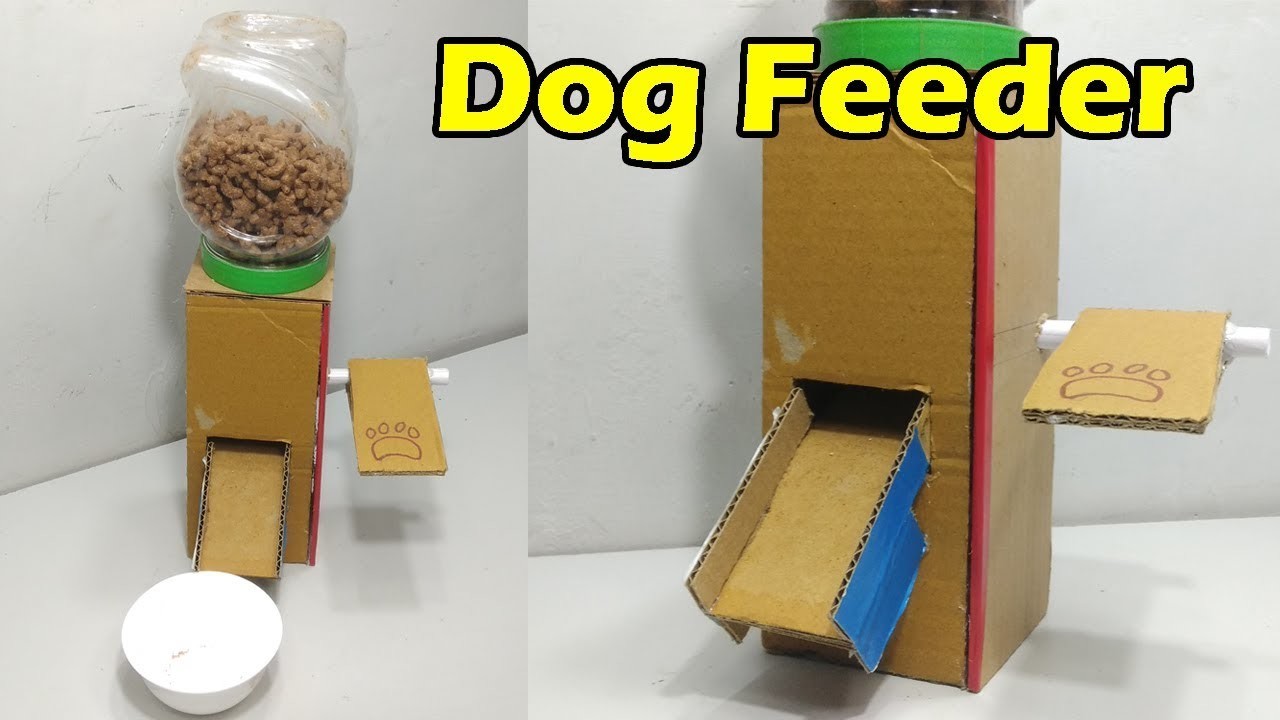 how to dogs at home how to make feeder at home food dispenser from cardboard my crafts and diy how to dogs at home how to make feeder at home food dispenser from cardboard my crafts and diy