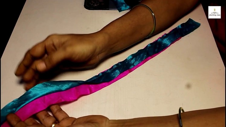 How to Make Double Color Dori ( Bias ) for Piping and Blouse Dori