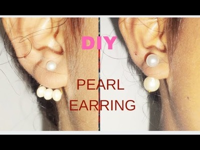 How To Make Double Pearl Earring.Jacket Pearl Earring At Home