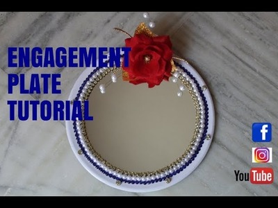 How to make engagement plate for weddings# #PAPER CRAFTS# (pooja thali 3) - PART 02