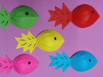 How to Make Fish with Color Paper | DIY Paper Fishes Making