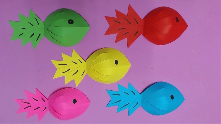 How to Make Fish with Color Paper | DIY Paper Fishes Making
