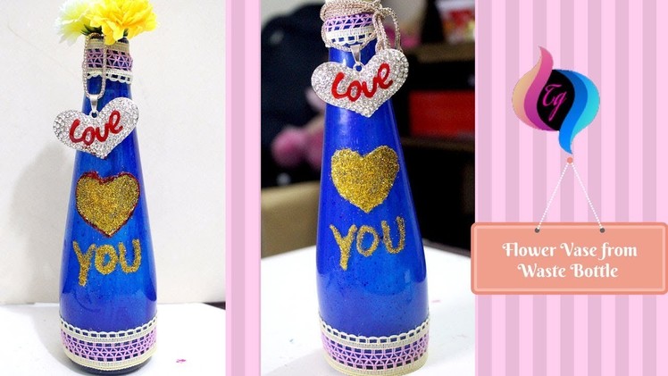 How to make flower vase with waste material -  Flower Vase from Waste Bottle - Recycled Bottle Craft