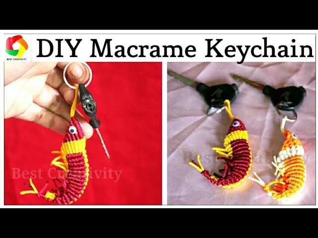 How to make Handmade Macrame Keychain full step by step video|New Design Macrame Fish Keychain| HD