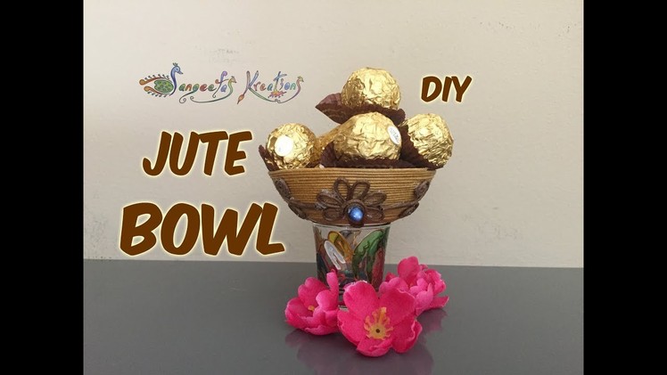 How to make Jute Bowl - DIY.Diwali Special - New year.Christmas  - Sangeetas Kreations