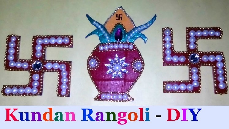 How to Make rearrangable kundan Rangoli|Navratri special -DIY Kundan Rangoli