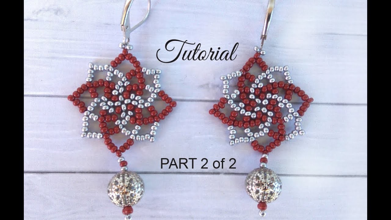How to make seed bead earrings - twist stitch tutorial (PART 2)