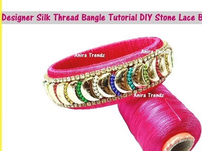 How to make silk thread Bangle Design using Ball Chain| Aari Embroidery Inspired