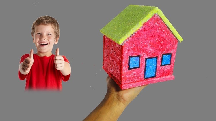 How to Make Small Thermocol House Model - Very Easy and Quickly | School Project for Kids (DIY)