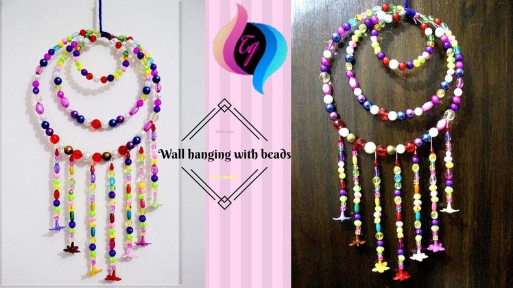 How to make wall hanging with beads - Hanging beads decoration - home decor ideas for living room