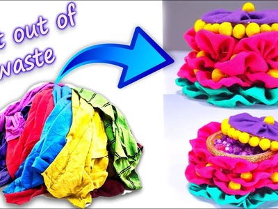 How to reuse old clothes to make Storage box  | Best out of waste | Artkala  291