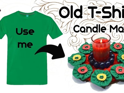 Old cloth reuse | How to make Candle mat with old T-Shirt | Best out Waste | Art with Creativity 272