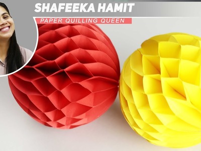 Paper Crafts: How to make a Paper Honeycomb Ball DIY 2017