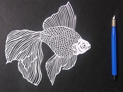 Paper cutting art how to draw a fish by paper cutting