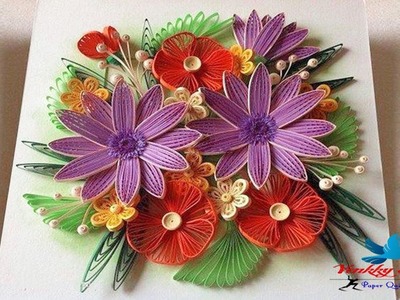 Paper Quilling | How To make Beautiful Flower Designs  | Paper Quilling Art