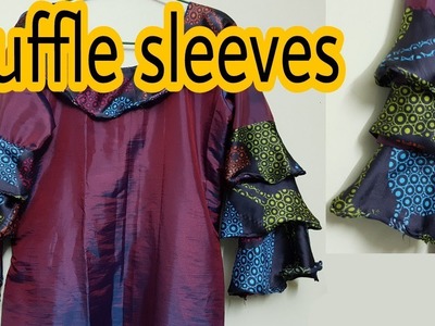 Ruffle sleeves top cutting & stitching | Sewing tutorial | Designer sleeves