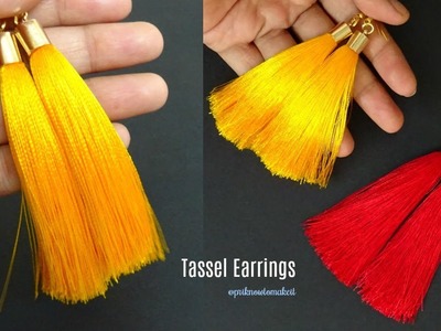 Tassel earrings | How to make silk thread Tassel earrings at home | step by step | jewellery making