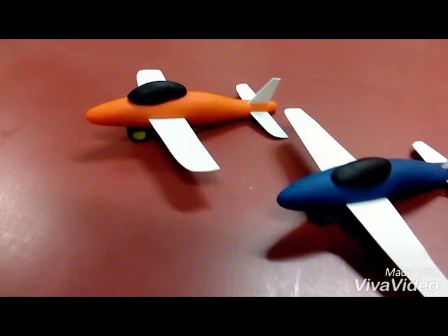 Clay art# How to make Aeroplane Jet with clay and paper#