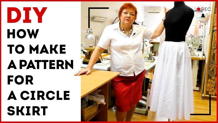 DIY: How to make a pattern for a circle skirt. Making a circle skirt in 15 minutes. Sewing tutorial.