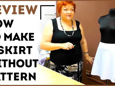 DIY: How to make a skirt without pattern. Making quarter-circle skirt with 1 seam. Sewing tutorial.