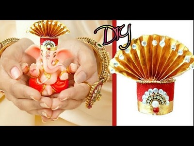 DIY. how to make mukut. crown. for ganesha. ganesh chaturthi special. best out of waste. 017