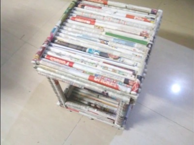 DIY: How to make side stand using news paper tubes - best out of waste craft