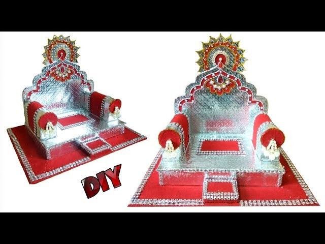 DIY| how to make singhasan.makhar for ganesha at home | best out of waste | puja singhasan