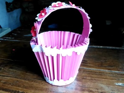 DIY Paper Basket : How to Make Easy Accordion Paper Basket for Chocolates | Christmas Gift Basket.