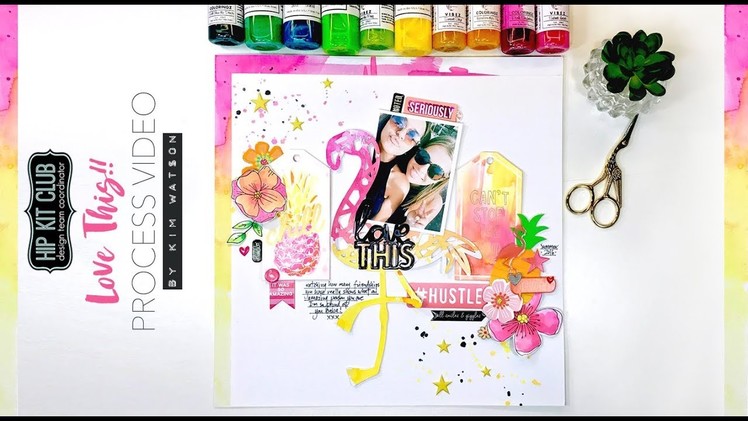 Five mixed media techniques for your next scrapbook page process video for Hip Kit Club