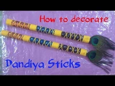 How to decorate dandiya sticks:Dandiya decoration for kids:dandiya decoration ideas