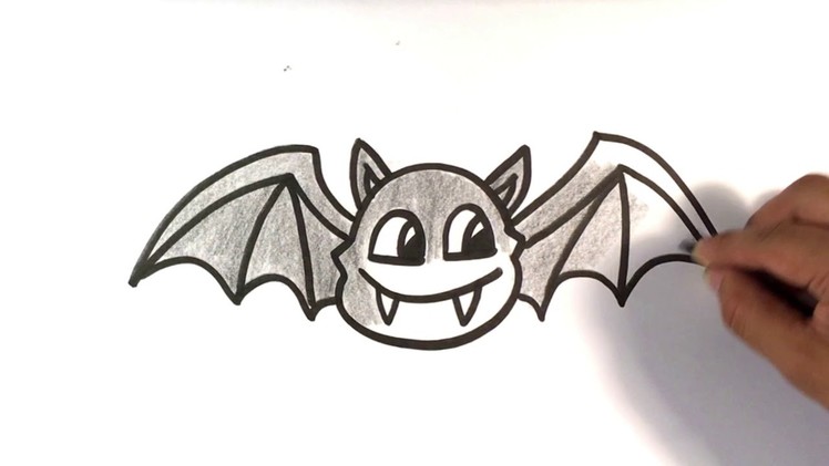 How to Draw a Bat Cartoon - Halloween Drawings