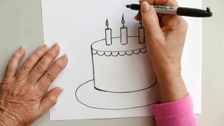 How to draw a Birthday Cake