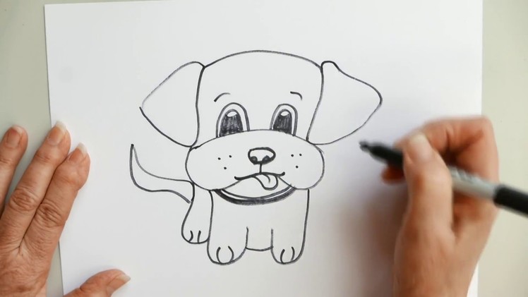 How to draw a Cartoon Puppy