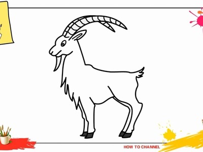 How to draw a goat EASY & SLOWLY step by step for kids and beginners