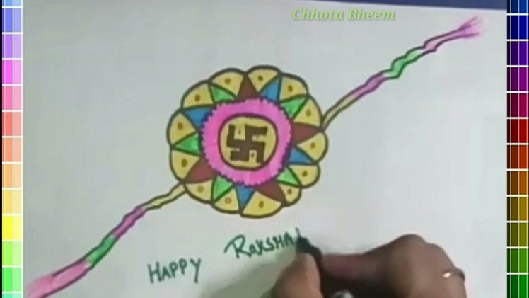 How to draw draw & coloring rakhi ||draw designer rakhi||