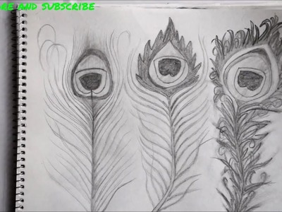 How to draw Easy peacock feather drawing for kids; 8