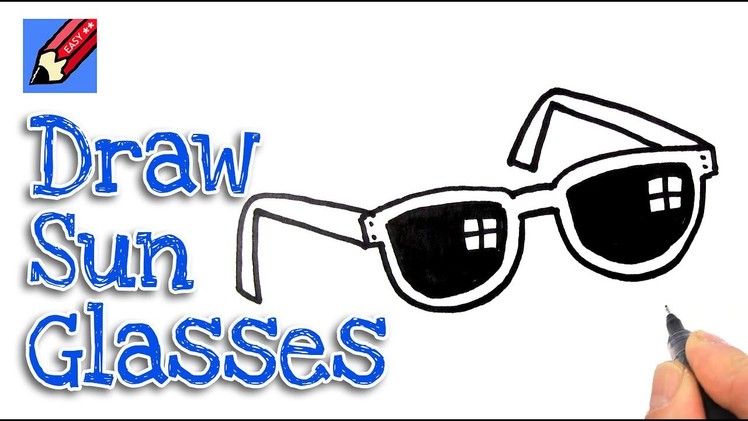 How to draw Sun Glasses Real Easy - Step by Step