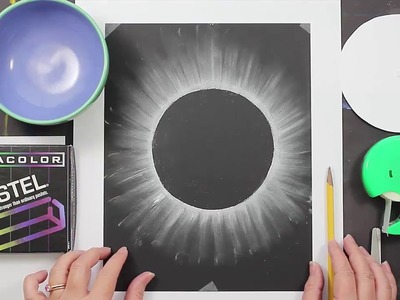 How to Draw the Solar Eclipse 2017 Chalk Art Project for Kids