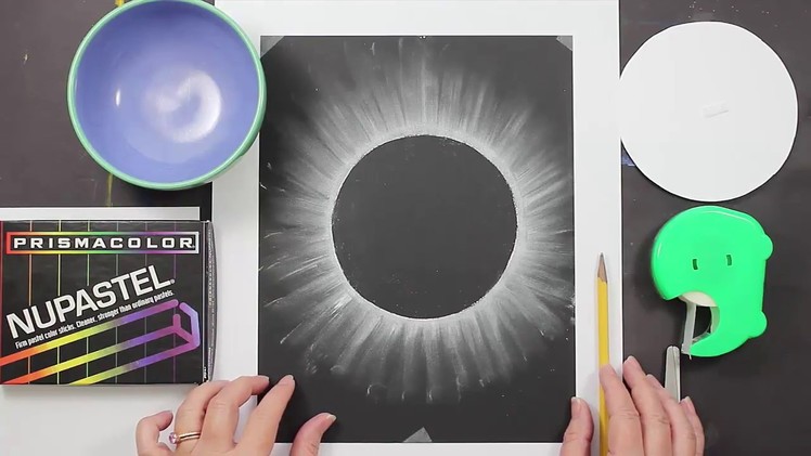 How to Draw the Solar Eclipse 2017 Chalk Art Project for Kids