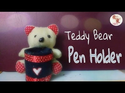How to make a Cute Teddy bear Pen holder || DIY Penstand