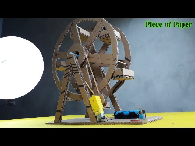 How to make a ferris wheel From spinner - Yellow motor DC -[Piece of Paper]