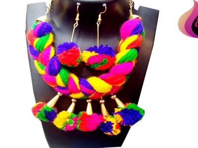How to make a necklace out of wool - Make necklace at home - Wool jewellery making