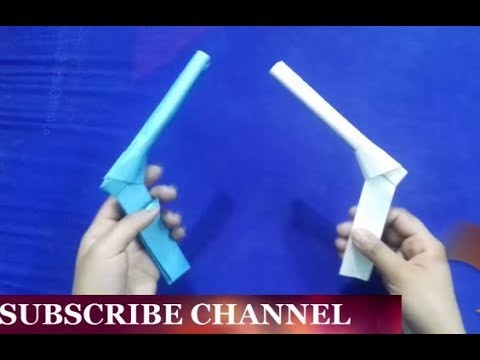 How to make a origami paper gun easy for kids tutorial -  Easy Paper Gun