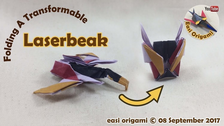 How to make a Papercraft, Origami Laserbeak (requires 1 straight cut)