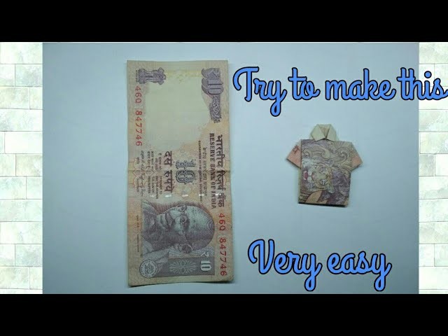 How to make a T-shirt from rs. 10 note | DIY | Without tearing.